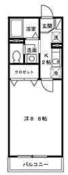 フラッツ西落合 2階1Kの間取り