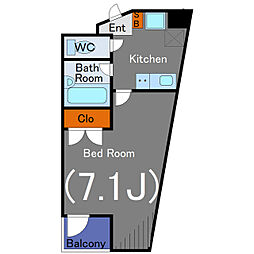 西五反田HSビレッジ 6階1Kの間取り