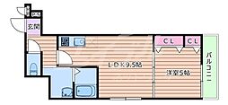 フジパレス上新庄2番館 1LDKの間取図画像