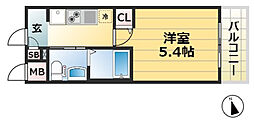 エスリード神戸WEST 1Kの間取図画像