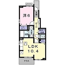 めぞん北山 2LDKの間取図画像