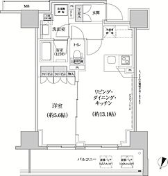 パークハビオ渋谷本町レジデンス 1LDKの間取図画像