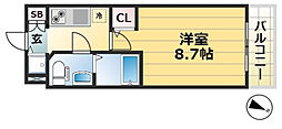 S・RESIDENCE神戸磯上通 1Kの間取図画像