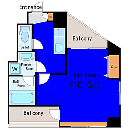 京急本線 大森町駅 徒歩5分の賃貸マンション 8階1Kの間取り