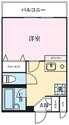 第16芙蓉ハイツ 1Kの間取図画像