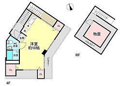 トキワグリーンコーポ ワンルームの間取図画像