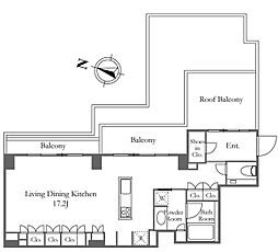 KDXレジデンス恵比寿 8階ワンルームの間取り