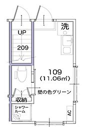Ange・HouseNUKUI ワンルームの間取図画像