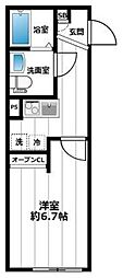 荒川区東日暮里5丁目マンション 1Kの間取図画像