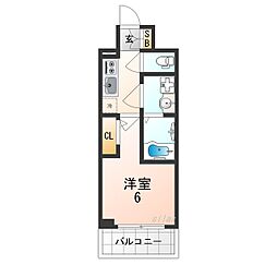 Osaka Metro中央線 弁天町駅 徒歩9分の賃貸マンション 4階1Kの間取り