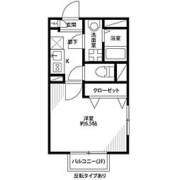 アムール宮寿 1階1Kの間取り