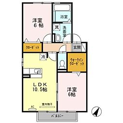 メゾン・ドゥ・ロワイヤルA 2LDKの間取図画像