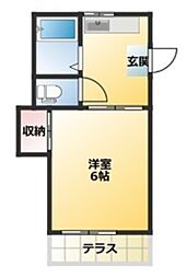 メゾン・ド・ロンドン 1階1Kの間取り