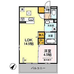 エスポワール 1LDKの間取図画像