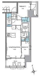 ルフォンプログレ上野入谷フロント 2LDKの間取図画像