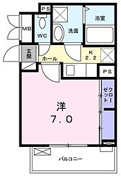 With 2階1Kの間取り