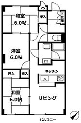サンシティ松江 3LDKの間取図画像