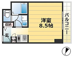 JR東海道・山陽本線 三ノ宮駅 徒歩7分の賃貸アパート 10階1Kの間取り