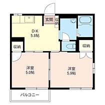 クレールハイツ 00101 ｜ 千葉県東金市東上宿6-33（賃貸アパート2K・1階・35.70㎡） その2