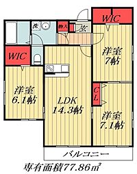 メゾン・ド・サムディ 1階3LDKの間取り