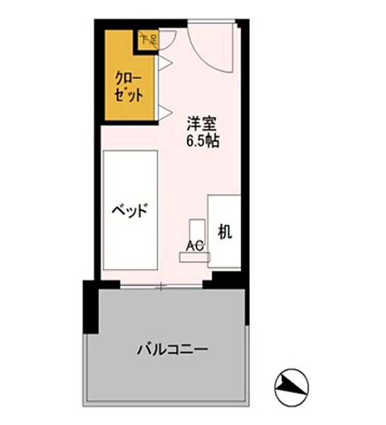 新潟県新潟市中央区東万代町(賃貸マンション1R・2階・12.56㎡)の写真 その2