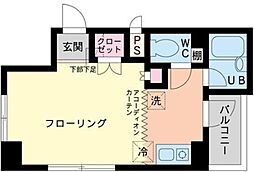アダージョ 1Kの間取図画像