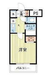 スカイコート練馬桜台 5階1Kの間取り