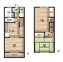 メゾネット新井 2階3Kの間取り