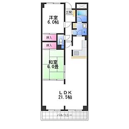 セルサス和泉 2LDKの間取図画像