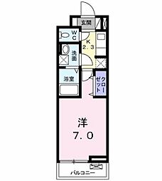 モーダ 1Kの間取図画像