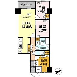 サンジョイアゼロ 3階2SLDKの間取り