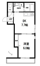 ハイム08 2階1DKの間取り