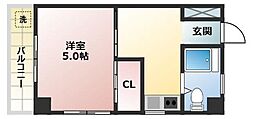 石井マンションＡ 3階1Kの間取り