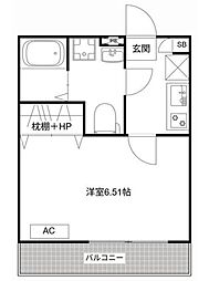 MQuarto柏III 3階1Kの間取り