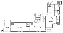 オーパスホームズ白山 5階2LDKの間取り