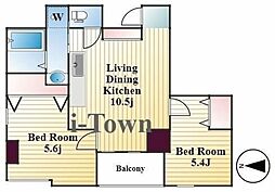 La Porte 8階2LDKの間取り