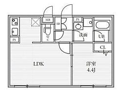ＴＨＥ ＰＡＬＭＳ大島 2階1LDKの間取り