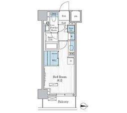 パークアクシス東陽町レジデンス ワンルームの間取図画像