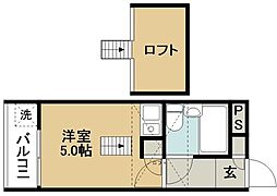 スリーエム 1Kの間取図画像