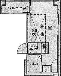 チクマビル 5階ワンルームの間取り