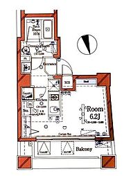 セジョリ早稲田 5階1Kの間取り