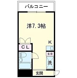 メゾンロートレック 3階ワンルームの間取り