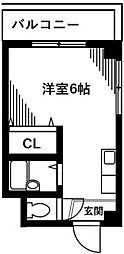 TMコーポ 3階ワンルームの間取り