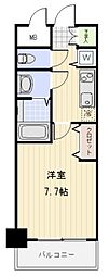 メゾン・ド・ヴィレ高輪魚らん坂 1Kの間取図画像