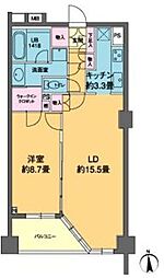 カスタリア高輪 4階1LDKの間取り