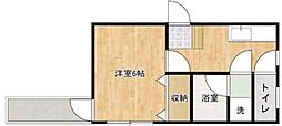 林ビル 1Kの間取図画像