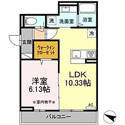 アヴァンス千住緑町 1LDKの間取図画像