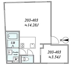 trias551 1LDKの間取図画像