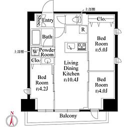CLK南千住 9階3LDKの間取り