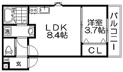 ジーメゾン渚元町プレディア 103 1階1LDKの間取り